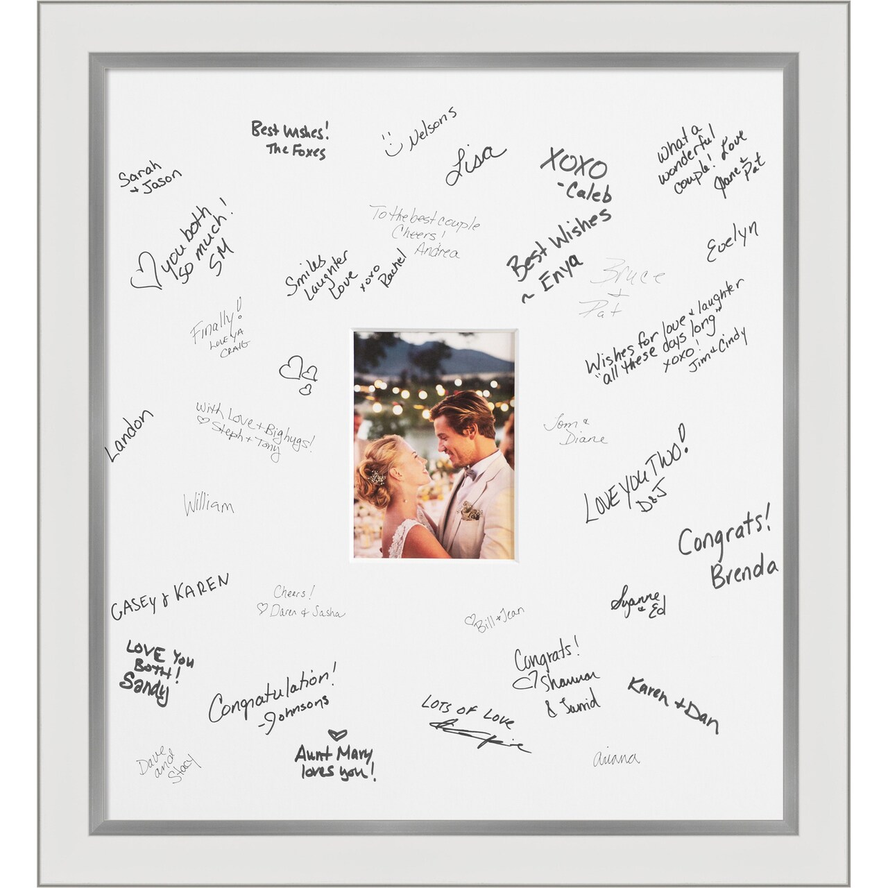 Eva Signature Mat Picture Frame, Photo Frame Wedding Guest Book Alternative, Autograph Picture Mat for Signature Board, Wedding Celebrations Graduations Support Encouragement or Retirement